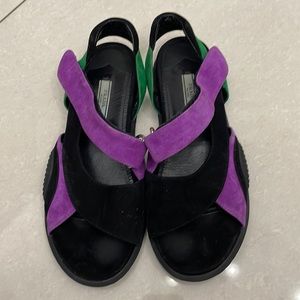 Prada Black and Purple Sandals